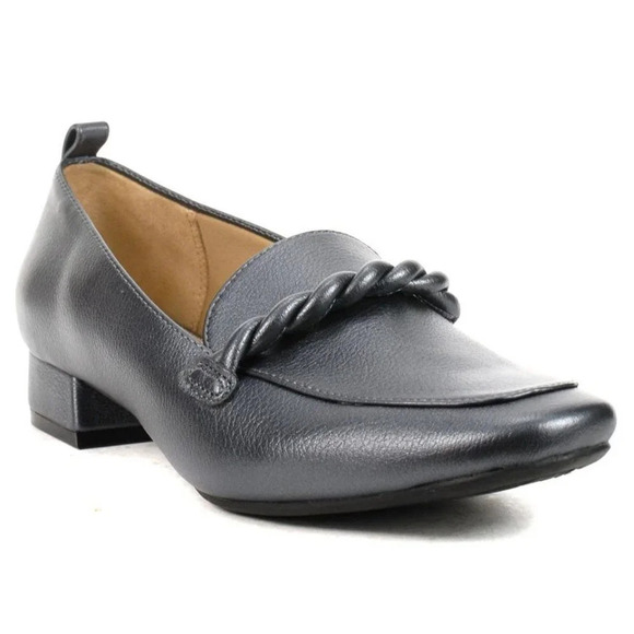 LifeStride Confident Heeled Loafers Pewter Size 7 - Picture 1 of 11